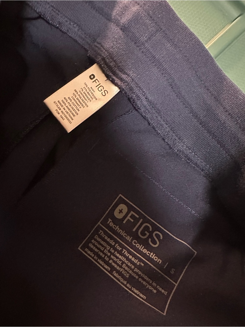 Figs scrubs limited edition navy joggers neon orange string size small W21SW2033 - Picture 3 of 6